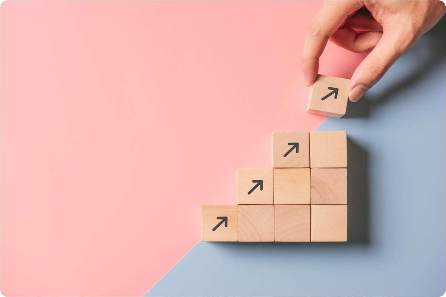 Wooden Blocks Stacked to Show Increased Demand