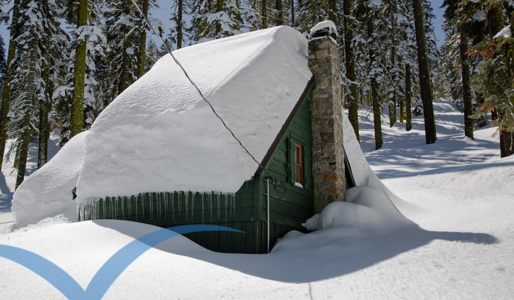 Lake Tahoe Cabins Buried in Snow